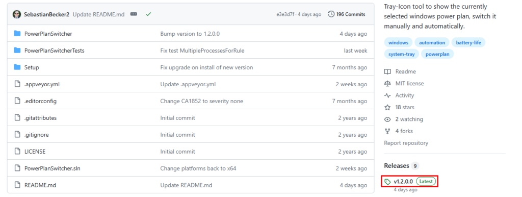 PowerPlanSwitcher - Installer la dernière version du logiciel