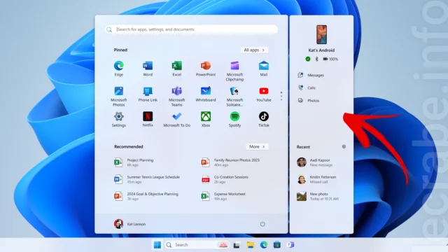 Windows 11 : le nouveau menu Démarrer avec Android !