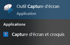 Applications Windows de Capture d'écran