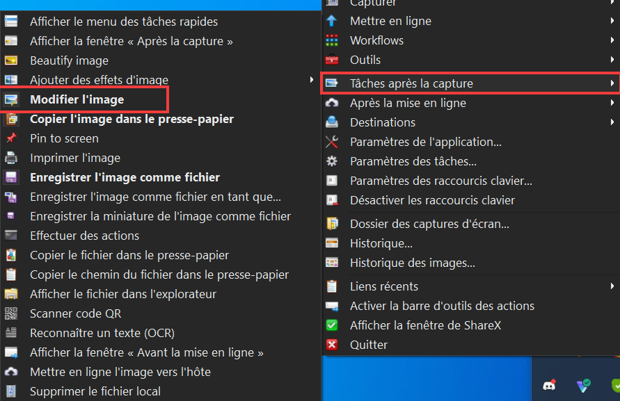 ShareX Modifier directement une capture d'écran