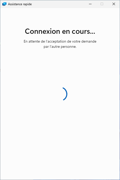Connexion assistance à distance.