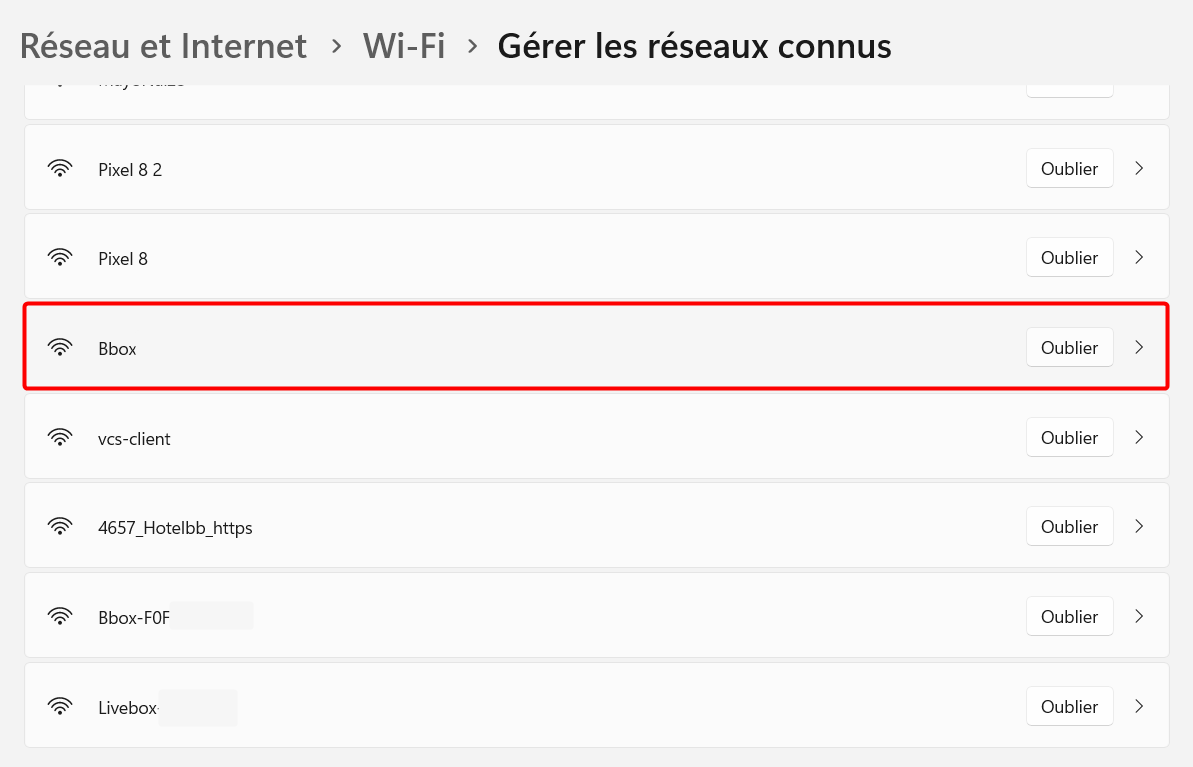 Choisir un réseau Wi-Fi