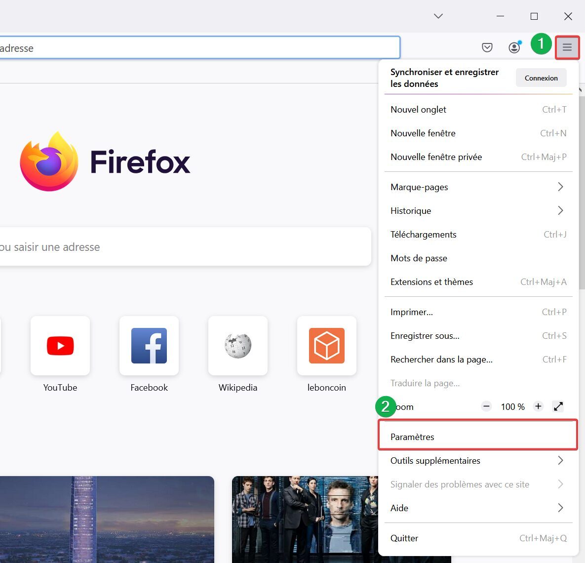 Vider le cache de Firefox, aller dans Paramètres