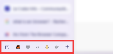 Section Spaces (espaces de travail) d'Arc Browser.