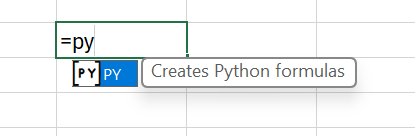 Création d'une formule Python dans Excel