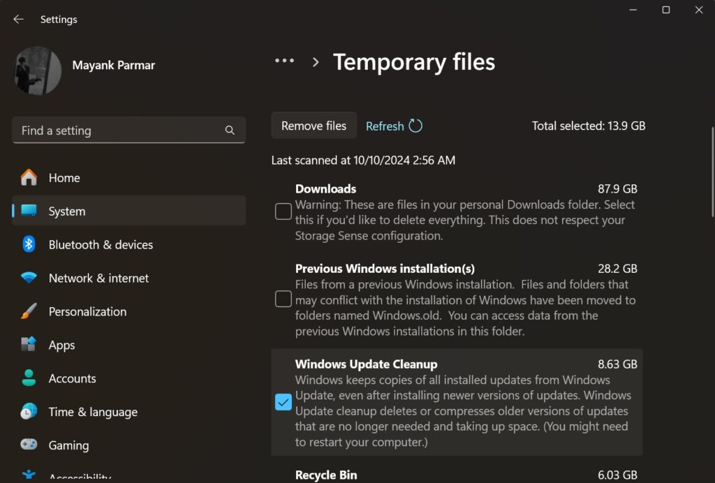 8,63 Go de cache de mise à jour bloqué sur Windows 11 24H2 (Windows Latest).