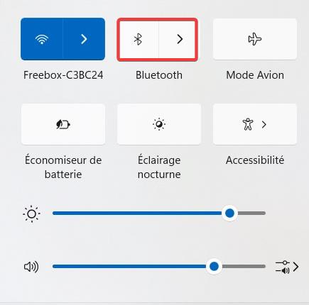 le bluetooth a disparu ou ne fonctionne plus - paramètres rapides