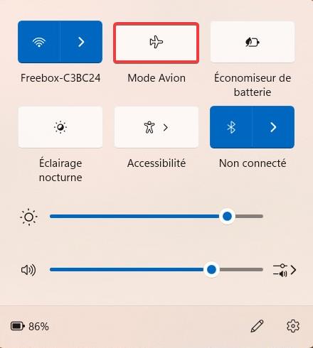 le bluetooth a disparu ou ne fonctionne plus - mode avion