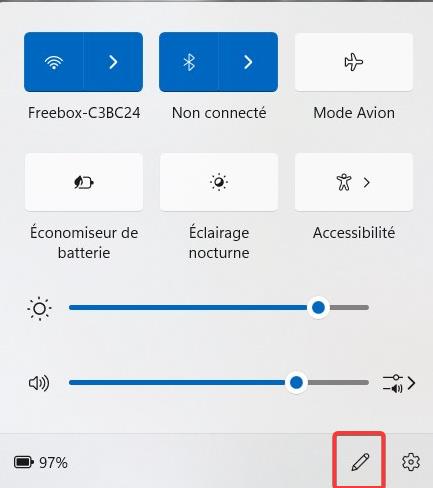 le bluetooth a disparu ou ne fonctionne plus - modifier les paramètres rapides