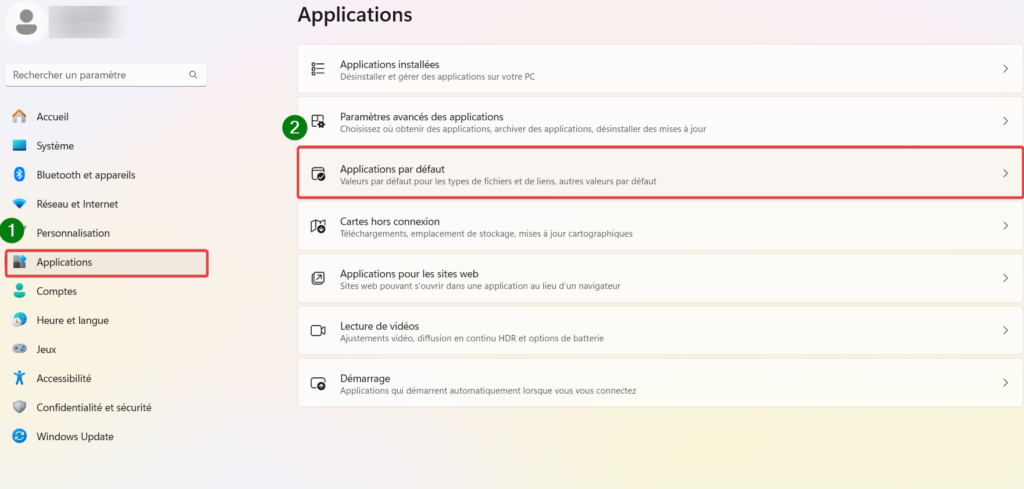 restaurer wordpad-application par defaut
