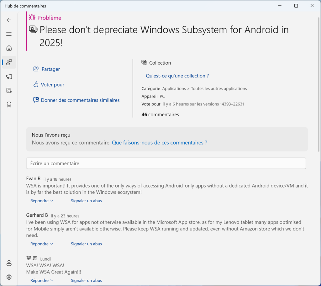 commentaire please don(t depreciate WSA in 2025
