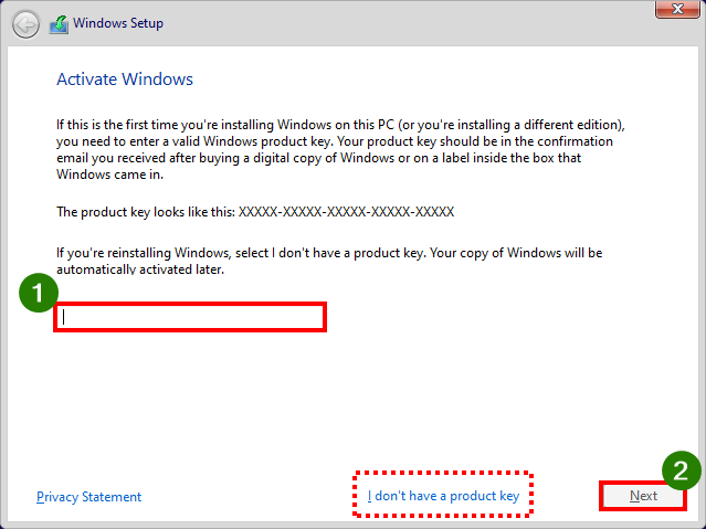 Tiny11 05 Entrer la clé d'activation Windows