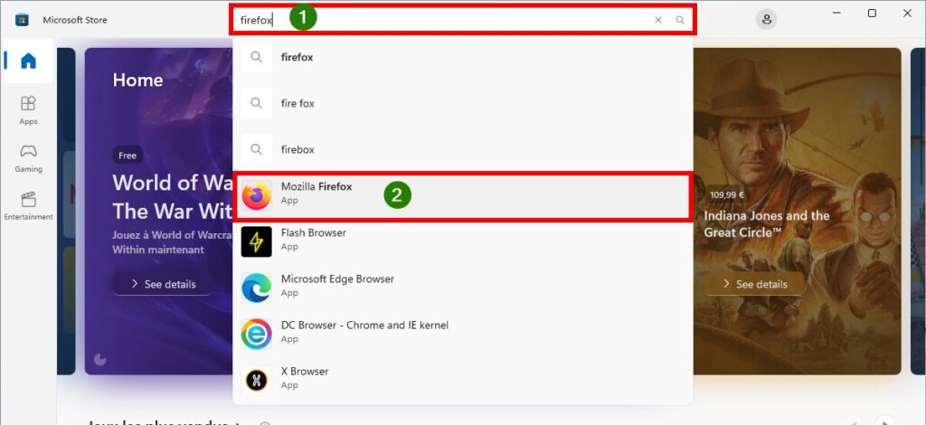 Tiny11 Installer navigateur internet Firefox 02 Chercher Firefox