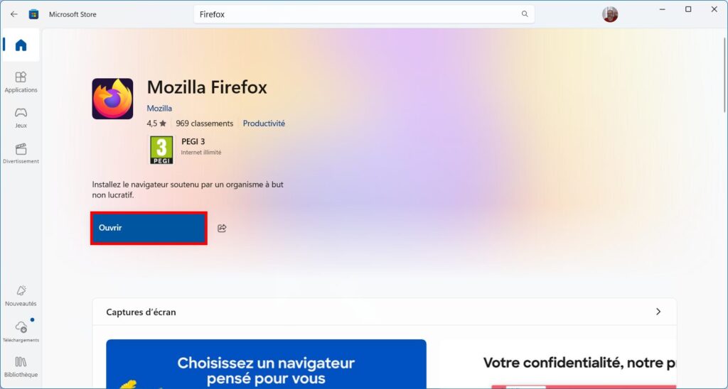 Tiny11 Installer navigateur internet Firefox 04 Lancer Ouvrir Firefox