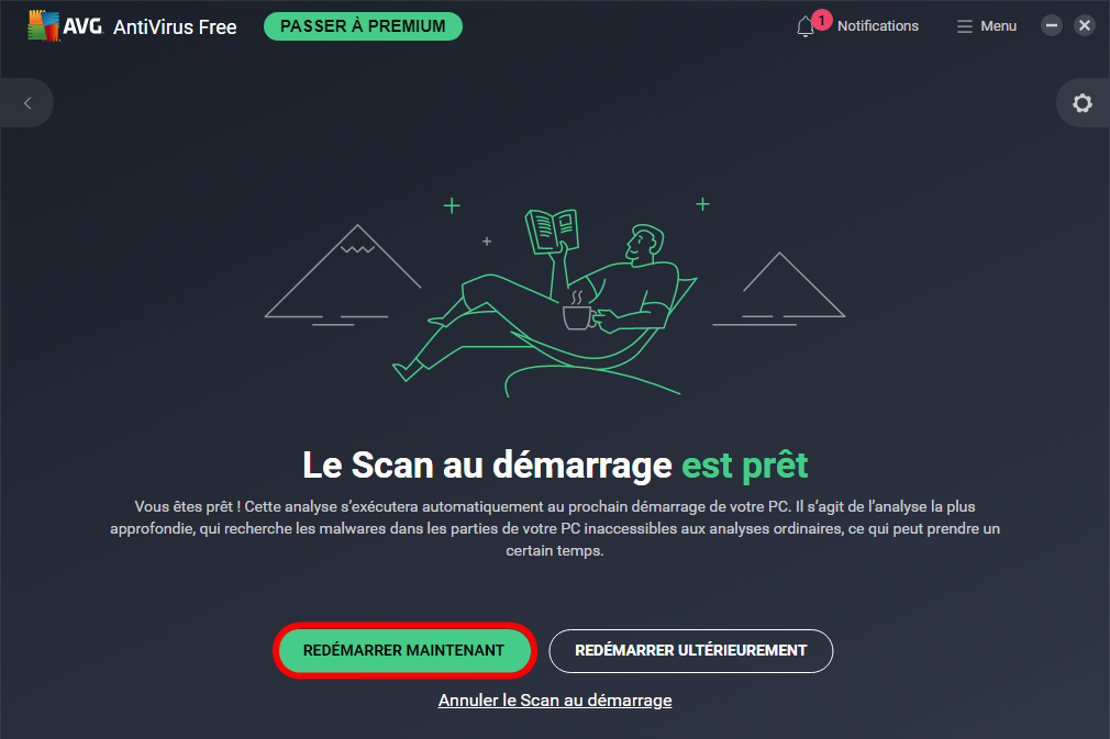 Lancement du scan au démarrage sur AVG.