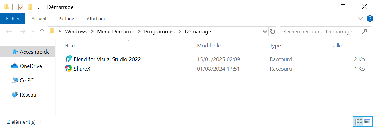 lancer programme au démarrage de Windows 10 _application collée