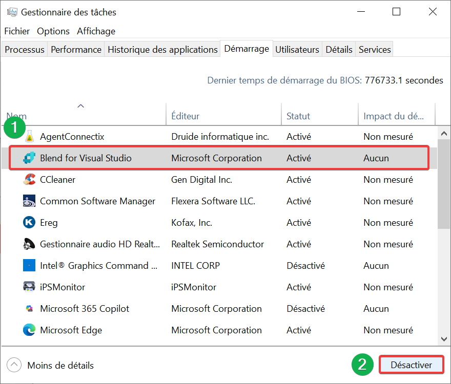 lancer programme au démarrage de windows 10 - désactivation gestionnaire