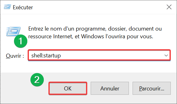 lancer programme au démarrage de Windows 10 _commande exécuter