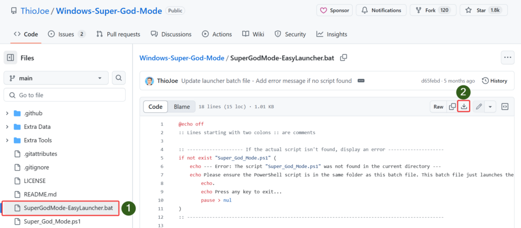 Télécharger SuperGodMode-EasyLauncher.bat