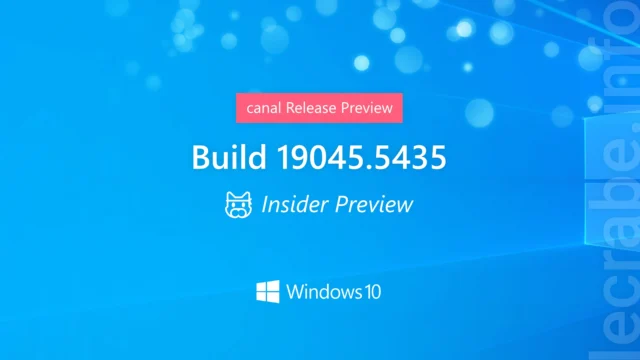 Windows 10, la build 19045.5435 (KB5050081) (Release Preview) est disponible : quoi de neuf ?