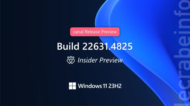 Windows 11 23H2, la build 22631.4825 (KB5050092) (Release Preview) est disponible : quoi de neuf ?