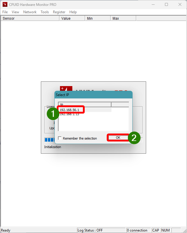 Sélectionner IP et OK
