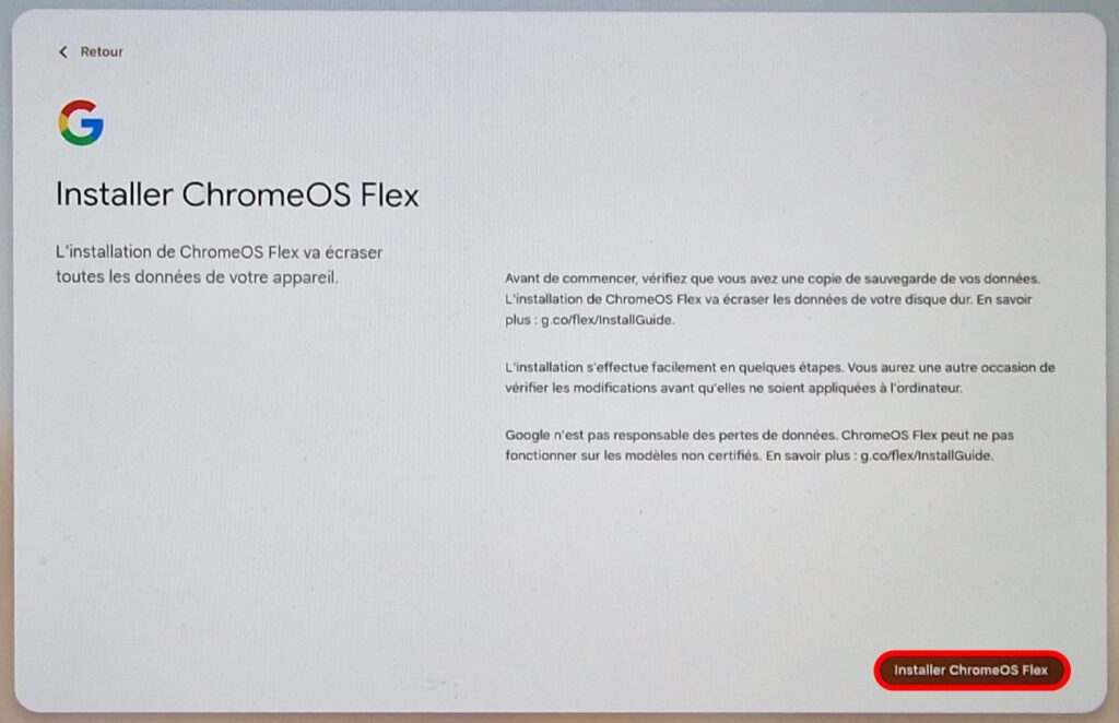 Installer ChromeOS Flex