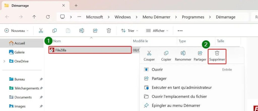 lancer un programme au démarrage de Windows 11_supprimer