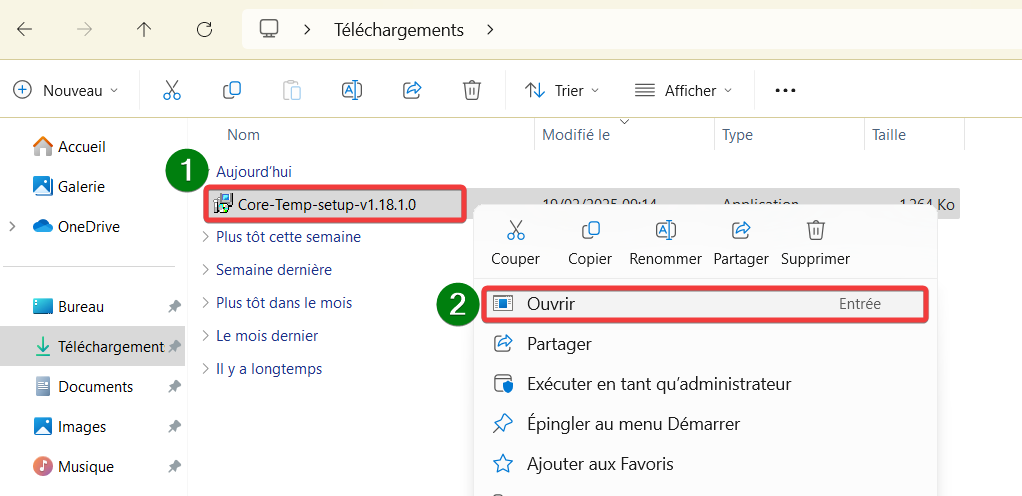 afficher la température du processeur (CPU) dans la barre des tâches-core temp téléchargement suite
