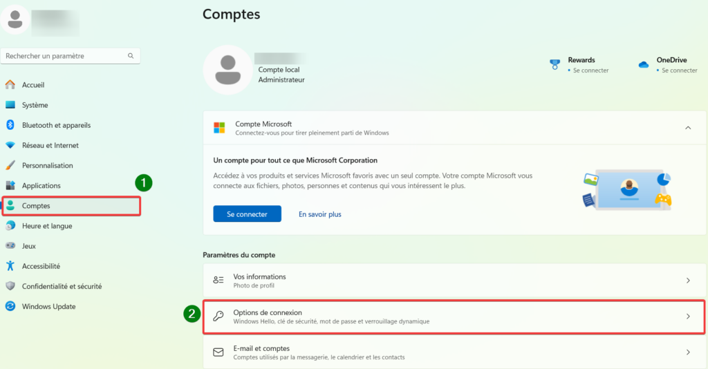 supprimer le mot de passe au démarrage du PC-options de connexion
