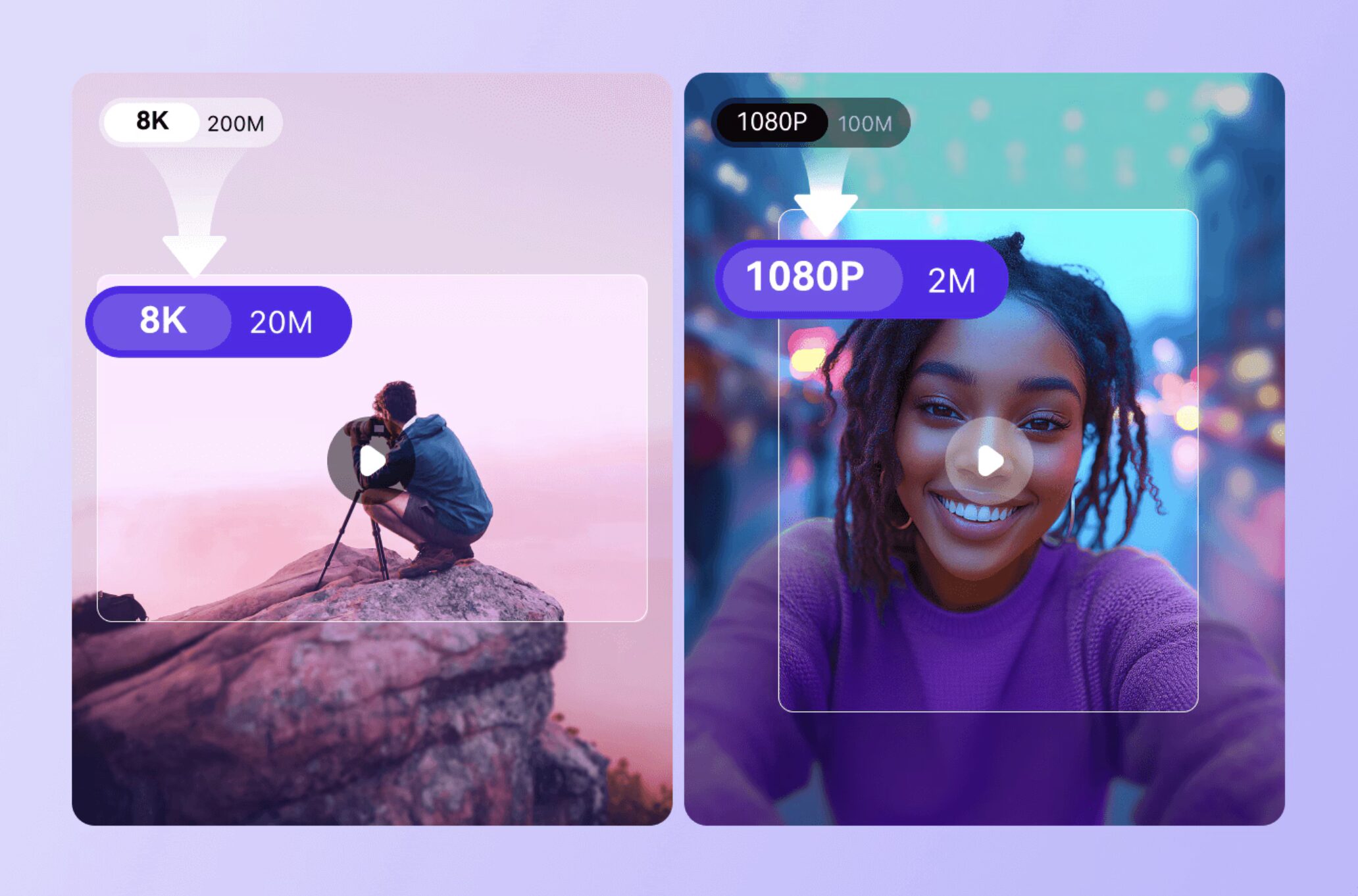 Wondershare V16 : image promotionnelle de la fonctionnalité compression vidéo par l'IA