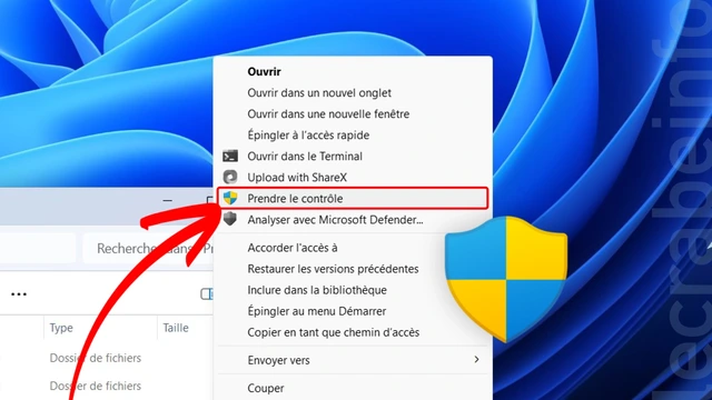 Windows 11 : ajouter « Prendre le contrôle » au clic droit pour obtenir tous les droits sur un fichier, dossier ou lecteur