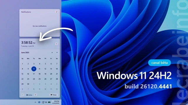 Windows 11 : l&rsquo;horloge avec les secondes fait son grand retour, export des instantanés Recall et plus encore (Insider Preview)