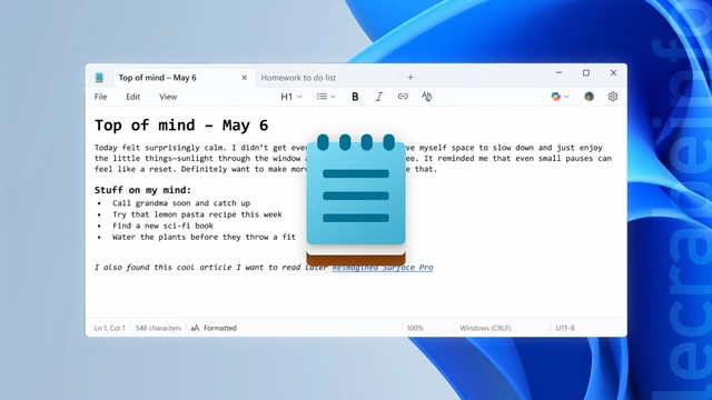 Windows 11 : le Bloc-notes prend en charge le format Markdown et le texte enrichi