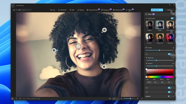 Windows 11 : Relight arrive dans l&rsquo;application Photos pour corriger vos photos mal éclairées