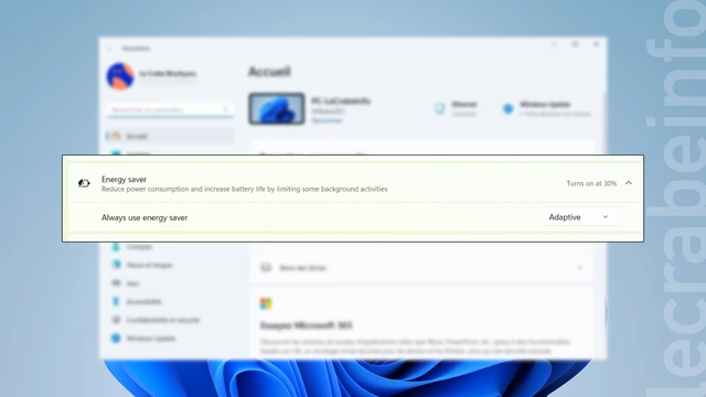 Windows 11 : un nouveau mode d&rsquo;économie d&rsquo;énergie « adaptatif », pour prolonger l&rsquo;autonomie de votre PC portable (Insider Preview)