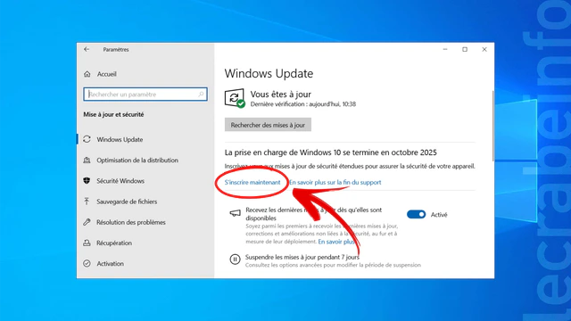 Windows 10 : forcer l’inscription au programme ESU (bouton « S&rsquo;inscrire maintenant » absent)