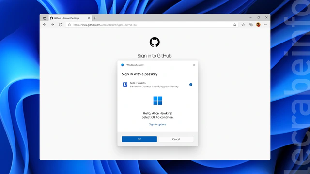 Windows 11 : les gestionnaires de clés d&rsquo;accès (passkeys) tiers sont désormais pris en charge, dont 1Password et Bitwarden