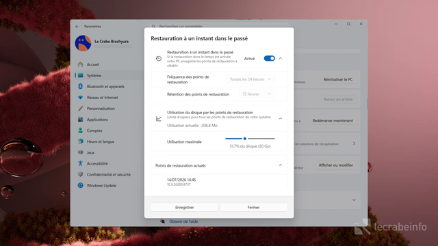 Windows 11 : comment utiliser la restauration à un instant dans le passé ?