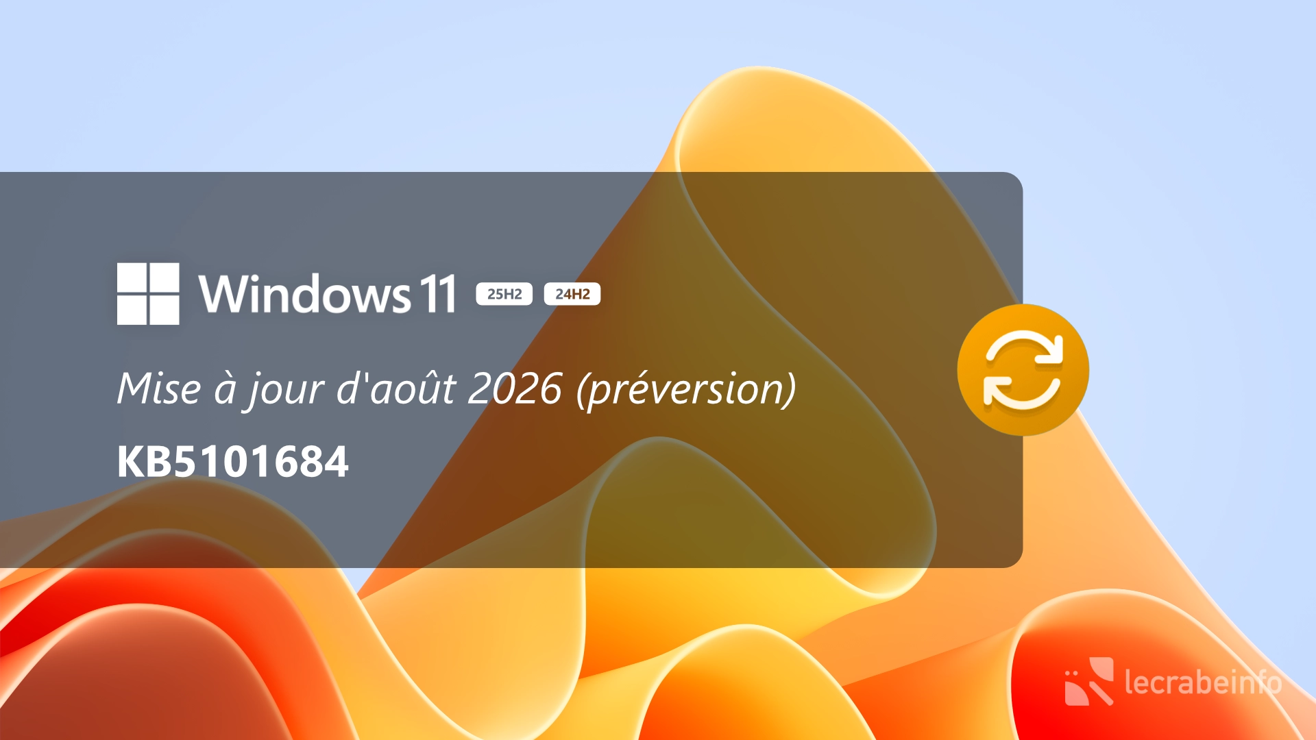 Windows 11 : la mise à jour d&rsquo;août 2026 est disponible en préversion (KB5101684), voici ce qu&rsquo;elle apporte